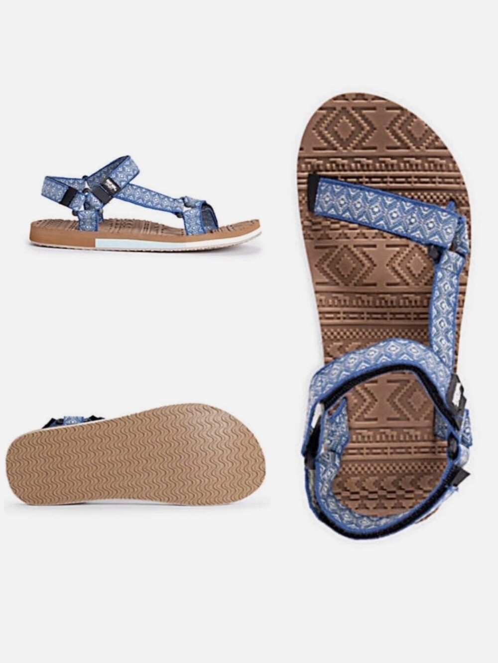 Muk Luks Blue Patterned Sport Sandals